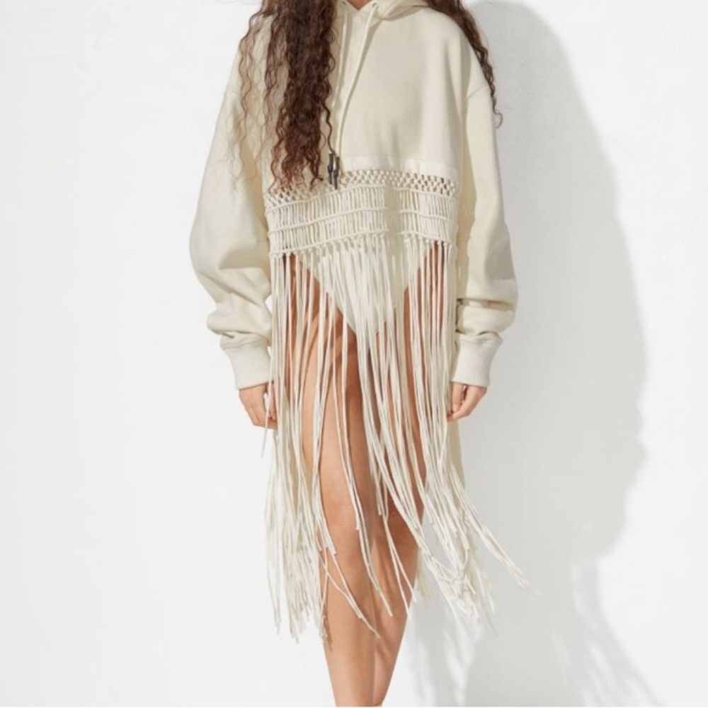 H&M Studio S/S 2021 Fringed Sweatshirt Hoodie